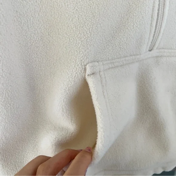 Aritzia Tna Polar Half Zip Sweater Whisper White - Picture 4 of 15